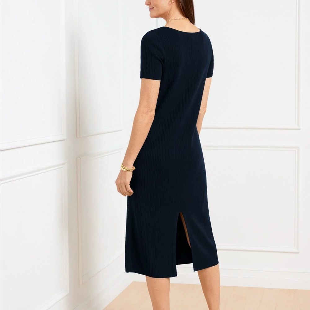 TALBOTS- RIBBED MIDI DRESS - Picture 2 of 7